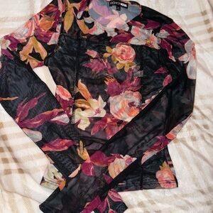 Fashion Nova Floral Long Sleeve Top - Multicolor